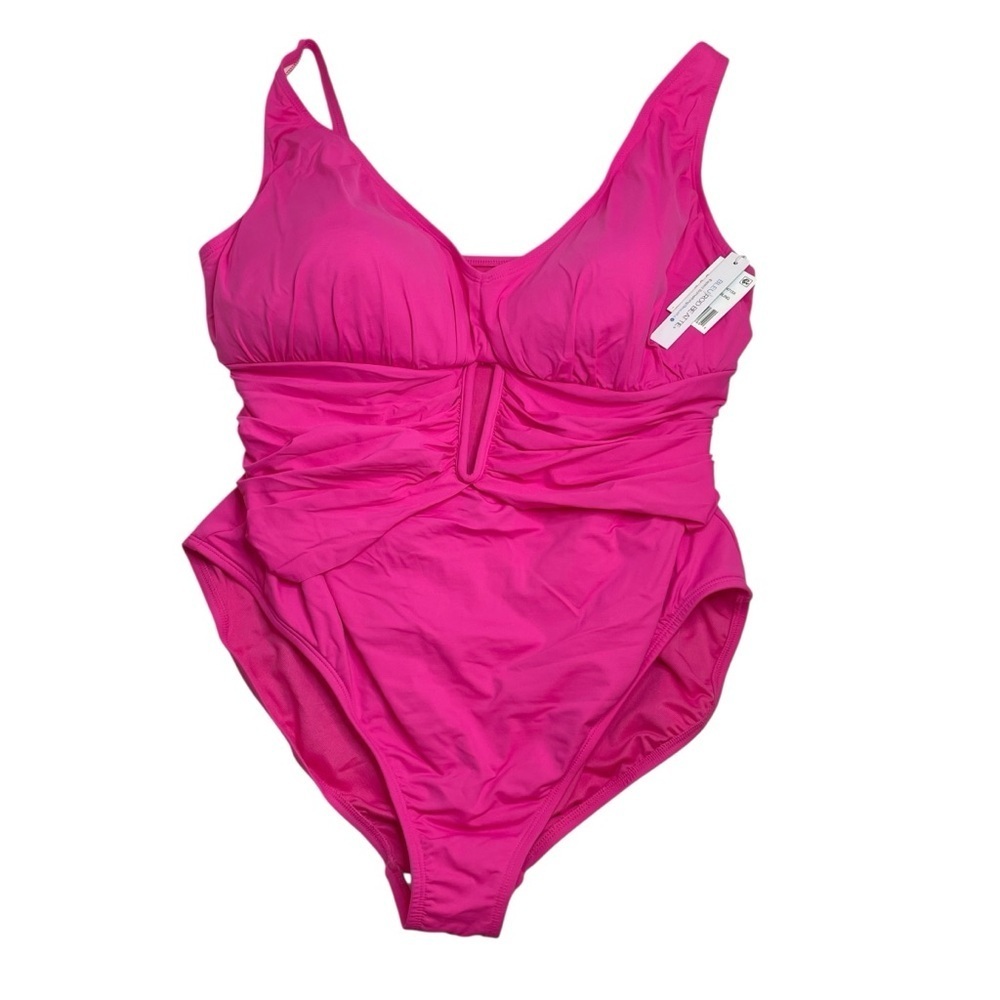 Bleu Rod Beattie Molded-Cup One-Piece Swimsuit Pink Bling 22W New with Tags